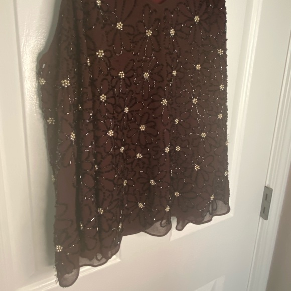 River island beaded tank top plum maroon strap - Picture 3 of 14